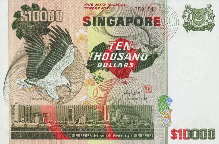 Сингапур, Бруней и банкнота с номиналом в $10,000