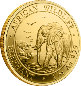 Слон 1/4 oz (Сомали) полный размер
