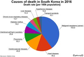 причины смерти жителей Южной Кореи