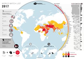 мировая карта гонений на христиан в 2017 году